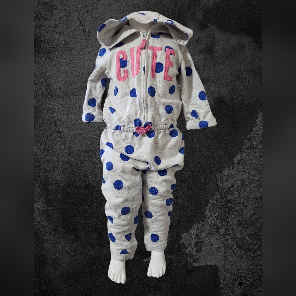 Carters CUTE Zip Front Polkadot Jumper with Hood